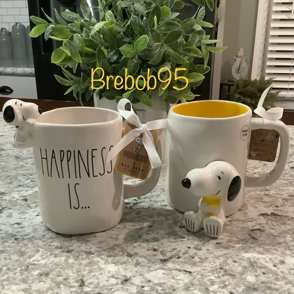 Rae Dunn | Kitchen | Rae Dunn X Snoopy Best Pals And Happiness Is Mugs ...